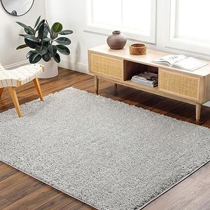 Surya Shaggy tapijt - modern tapijt voor woonkamer, eetkamer, zachte ruige tapijten voor slaapkamer - pluizig tapijt voor slaapkamer, pluche pool en gemakkelijk te onderhouden - groot vloerkleed 160 x