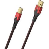 Oehlbach USB-Evolution B - hoogwaardige USB-kabel type 2.0 USB-A naar USB-B (voor audio-streaming, DAC en printer) zwart/rood - 1m