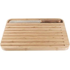 Broodplank met Mes, 2-delige Set, Bamboe, 36 cm - Pebbly