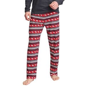 Hatley Fair Isle Bear & Moose Familiepyjama voor dames, tweedelige pyjama, Heren Jersey Pyjama Broek Fair Isle Eland, XXL