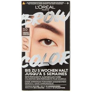 L'Oréal Paris - Brow Color - 3.0 - Donkerbruin - Ammoniakvrije Oogbrauenkleur - Tot 10 Toepassingen