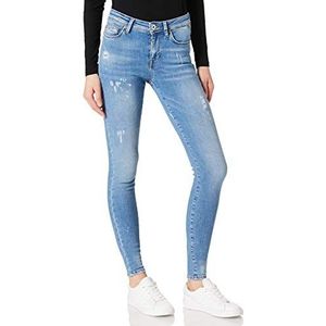 ONLY ONLShape Life Reg Destroyed Skinny Fit Jeans voor dames, blauw (medium blue denim), 27W / 30L
