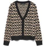 VERO MODA - VMARIA - Gebreid Vest - Beige / Zwart