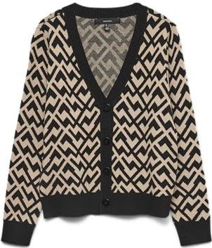 VERO MODA - VMARIA - Gebreid Vest - Beige / Zwart
