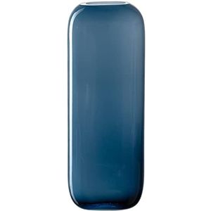 Leonardo Milano, 041656, bloemenvaas van blauw gekleurd glas, handgemaakte glazen vaas in modern design, hoogte: 27 cm, breedte 10 cm, 1 stuk