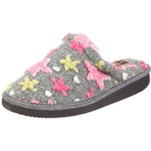 Manitu Home 320208 Damesslippers, grijs/grijs/kleurrijk, 40 EU