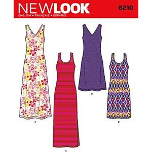 Simplicity 6210 New Look Knippatroon voor dames gebreide jurk in twee lengtes, informatiebladen in het Engels, maat A (36-48)