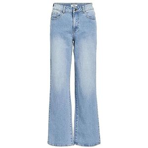 Object Vrouwelijke Wide Fit Jeans Mid Waist, blauw (light blue denim), XL