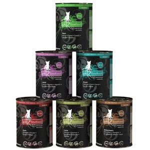 catz finefood Purrrr Collection II - Monoprotein kattenvoer nat - graanvrij, suikervrij, hypoallergeen - hoog vleesgehalte - multipack natvoer voor katten - in zak, 6 x 400 g