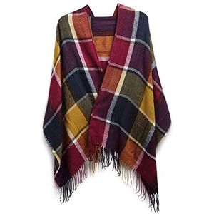 Oak & Tea Sjaal voor dames - damessjaals en sjaal voor de winter, lange thermische geruite sjaal, sjaalgeschenken, sjaals en wraps voor vrouwen, Paars, L