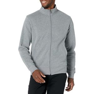 Amazon Essentials Fleece Mock Neck Sweatshirt met volledige rits voor heren,lichtgrijs Hei,XS