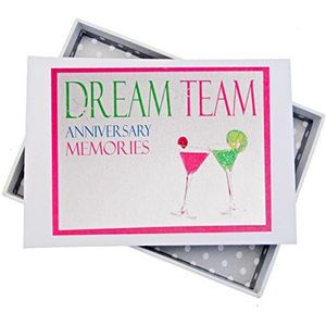 Witte katoenen kaarten Dream Team Jubileum Mini Fotoalbum, Neon Cocktails, DN1T, Board White, 12,5 x 17,5 x 2,5 cm