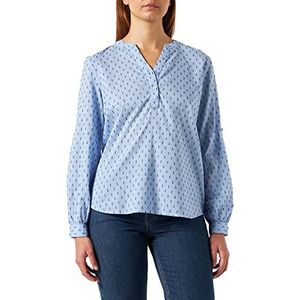 KAFFE Dames T-shirt met lange mouwen en knopen, Grapemist/Midnight Dot, 36