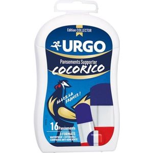 URGO - Cocorico pleisters - Bescherming tegen oppervlakkige wonden - 3 formaten: 3 grote uitbreidbare formaten / 6 kleine formaten waterdicht / 7 cirkelvormige gezichtsformaten