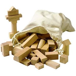 Educo Blank houten bouwstenen, educatief materiaal voor sociaal-emotionele ontwikkeling, bouwen en spelen, bouwen en bouwen, vanaf 72 maanden, tot 144 maanden