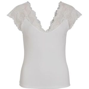 Viflicka V-hals Cap Sleeve Top/Su/Ls, wit (snow white), XL