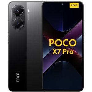 Xiaomi POCO X7 Pro smartphone, 8+256GB, zwart, 50MP hoofdcamera met OIS, 6000mAh (typ) batterij met 90W HyperCharge, IP68, AI-functies (oplader niet inbegrepen)