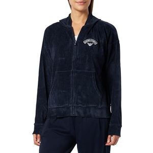 Emporio Armani Ribbed Velour Full Zip Jacket voor dames, verpakking van 2 stuks, marineblauw, S