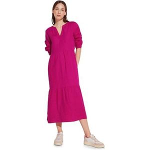 Street One Dames Solid Linen Midi Ethno Jurk, geur van roos, 40