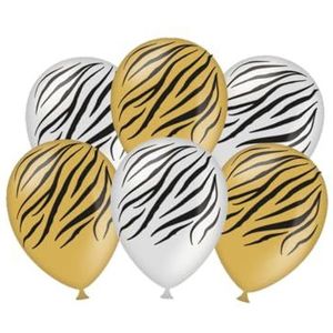 PD-Party 7036571 Gelukkig Feest Ballonnen | Happy Balloons | Natuurlijk Rubber (Latex) | Viering - Zebra, Pak van 6, Veelkleurig, 30cm Lengte x 30cm Breedte x 30cm Hoogte