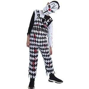 Rubies Arlequin Sangriento Kinderkostuum, bloedige jumpsuit met T-shirt en masker, originele Halloween, carnaval en verjaardag