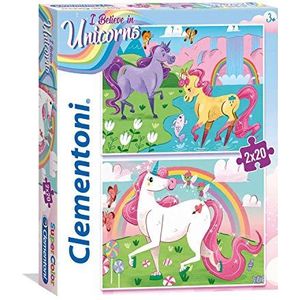 Kleurrijke Eenhoorn Puzzel (2x20st) voor Kinderen vanaf 3 jaar