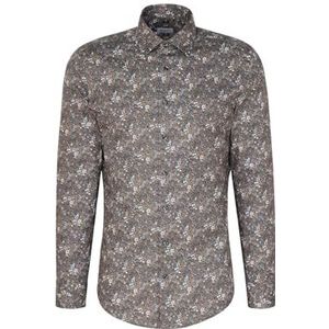 Seidensticker Zakelijk herenhemd - slim fit - gemakkelijk te strijken - Kent kraag - lange mouwen - 100% katoen, grijs, 38