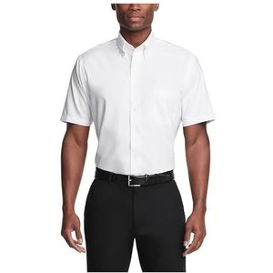 Van Heusen Men's Regular-fit Oxford Short-sleeve Button Down-collar Dress Shirt, White, Small