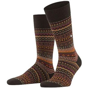 Burlington Heren Sokken Snow Isle M SO Wol Gedessineerd 1 Paar, Bruin (Dark Brown 5235), 40-46