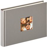 walther design fotoalbum grijs 22 x 16 cm met omslaguitsparing, Fun FA-207-X