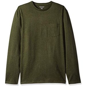 Amazon Essentials Heren Regular-Fit T-shirt met lange mouwen, Olive Heather, Medium