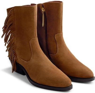 Gioseppo - Kasson - Enkellaarsjes - Cowboy-stijl - Leren - Franje