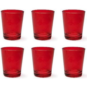 Excelsa Portofino Set van 6 glazen, rood, 30 cl., mondgeblazen glas