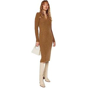 Trendyol FeMan Shift Regular fit gebreide jurk, camel, S, camel, S