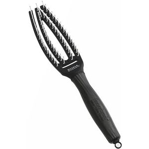 Olivia Garden - Fingerbrush - Haarborstel - Zwart - Geïoniseerde Borstelharen - Klein
