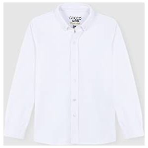 Gocco Wit piqué-hemd voor kinderen, Optisch wit, 4 Jaren