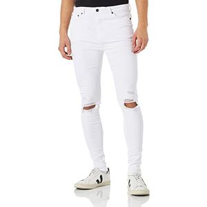 Gianni Kavanagh Witte Core Ripped Jeans voor heren, Wit, XL