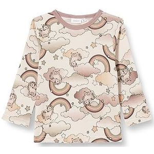 Bestseller A/S Babymeisje NMFWILLITUS Wool LS TOP XXIII shirt met lange mouwen, Moonbeam/AOP: AOP, 86, Moonbeam/Aop: AOP, 86 cm