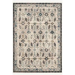 Safavieh Woonkamer tapijt, SER208, geweven polypropyleen, crème/turquoise blauw, 120 x 180 cm