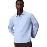 Calvin Klein - Onderhemd - Lichtblauw/Wit - Katoen - Lange Mouw