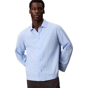 Calvin Klein - Onderhemd - Lichtblauw/Wit - Katoen - Lange Mouw