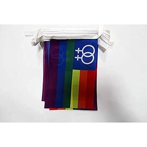 AZ FLAG Slinger, 6 m, 20 regenboogvlaggen, 21 x 15 cm, gay-vlag, 15 x 21 cm