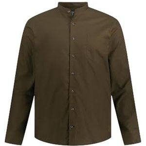JP 1880, heren, grote maten, overhemd, MF, opstaande kraag, 1, Boomschors, XXL Hoog