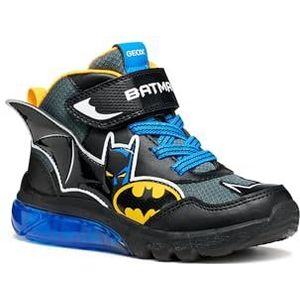 Geox - J CIBERDRON BOY - Sneakers - Zwart/geel - Lichtgevende Schoen