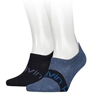 Calvin Klein Footie Heren Calvin Klein Liner sokken voor heren, 2 stuks, denim melange, 43