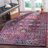 SAFAVIEH Traditioneel tapijt voor woonkamer, eetkamer, slaapkamer, Granada collectie, laagpolig, in fuchsia en multi, 91 x 152 cm
