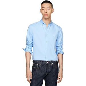 Tommy Hilfiger - Overhemd - Blauw - 100% Biologisch Katoen