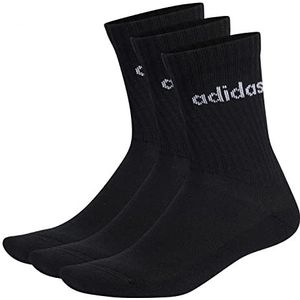 adidas Linear Crew Cushioned 3 Pairs Standaard Sokken, Black/White, L