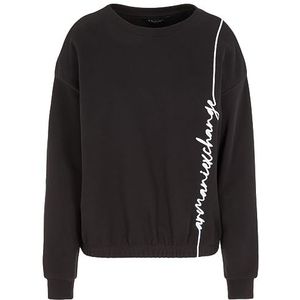 Armani Exchange Signature Logo French Terry Pullover Sweatshirt voor dames, zwart, XS