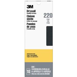 3M 99436 Gipsplaten Schuurzeef Pro-Pak, Korrel 220, Zwart, 4-3/16 in x 11-1/4 in